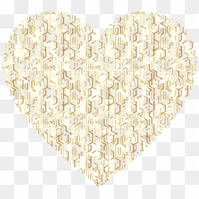 Heart,line,organ - Gold Heart No Background, HD Png Download - circuit pattern png