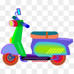Vector Illustration Of Motor Scooter Motorcycle With - Imagenes De Transporte Terrestre Animados, HD Png Download - motorcycle vector png