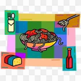 Vector Illustration Of Bowl Of Spaghetti Pasta With, HD Png Download - bowl of spaghetti png
