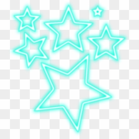 Blue Neon Star Clipart, HD Png Download - neon star png