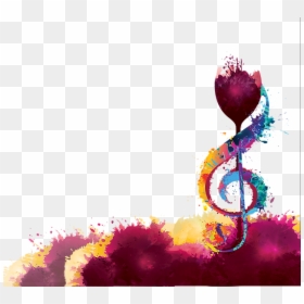 Colorful Border And Music Note - Colorful Music Note Border, HD Png Download - colorful music note png