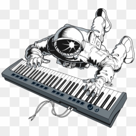 F - Astronaut Playing Piano, HD Png Download - fuego vector png