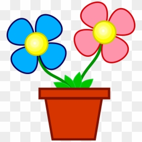 Transparent Petals Clipart - 2 Flower Pot Clipart, HD Png Download - flores em png