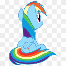 Sitting Vector Cartoon - Mlp Rainbow Dash Back, HD Png Download - sitting back png
