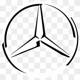 Black And White Mercedes Logo, HD Png Download - mercedes logo png