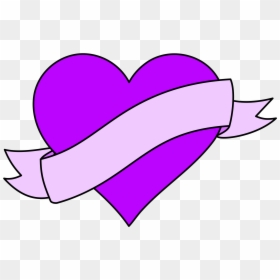 Heart With Ribbon Clipart, HD Png Download - banner clipart png