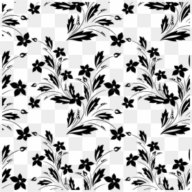 Seamless Floral Pattern Black And White Png, Transparent Png - floral pattern png