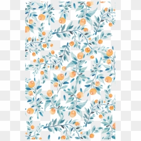 Orange Wallpaper Pattern Fruit, HD Png Download - floral pattern png