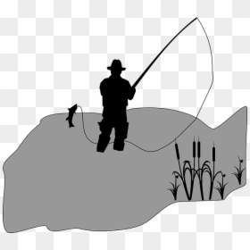 Easy Drawing Person Fishing, HD Png Download - fish silhouette png