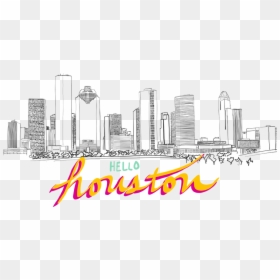 Houston Texas Skyline Drawing, HD Png Download - nashville skyline silhouette png