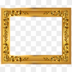 Gold Picture Frame Border Png, Transparent Png - golden frame design png