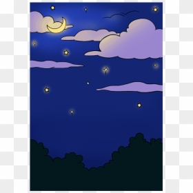 Night Sky Drawing Easy, HD Png Download - sky png image