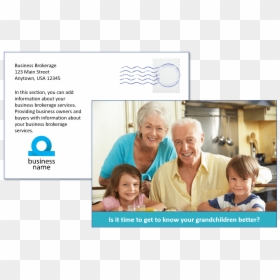 Eating With Grandparents, HD Png Download - postcard template png