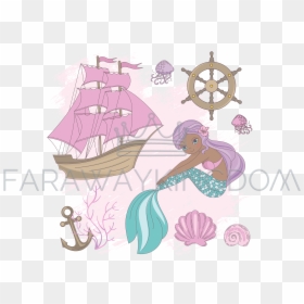Dibujo Sirena Decoracion, HD Png Download - ship vector png