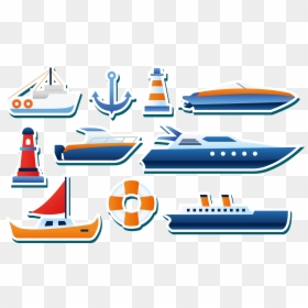 Transparent Water Transportation Clipart - Vector Sailboat Clip Art, HD Png Download - ship vector png