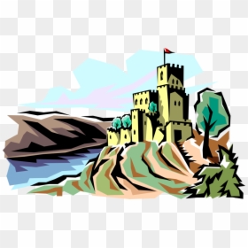 Vector Illustration Of Medieval Castle Fortification - Castle Vector, HD Png Download - medieval castle png