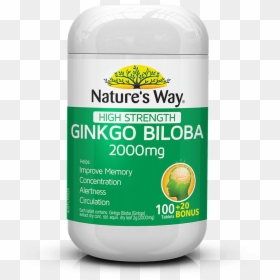 Nature's Way Ginkgo Biloba 2000mg, HD Png Download - ginkgo png