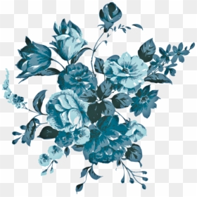 Blue Flower Vector Png, Transparent Png - free watercolor background png