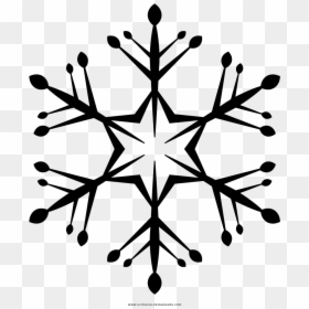 Copo De Nieve Página Para Colorear - Transparent Snowflake Black And White, HD Png Download - floco de neve png