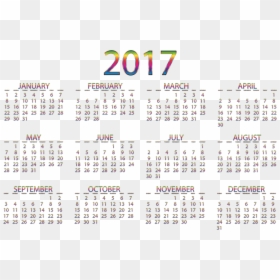 2017 Calendar Chromatic No Background - Year Free Printable Calendar 2019, HD Png Download - png calendar 2017