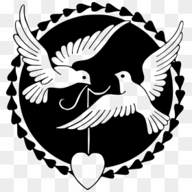 Love Birds Clip Art Black And White, HD Png Download - pomba png