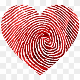 #heart #corazon #fingerprint #huella #digital #red - Heart Finger Print Clip Art, HD Png Download - huella digital png