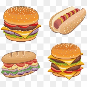 Hamburger Clipart Chicken Burger - Pan Con Pollo Dibujo, HD Png Download - hamburguesa dibujo png