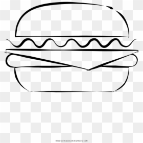 Hamburguesa Página Para Colorear - Fast Food, HD Png Download - hamburguesa dibujo png