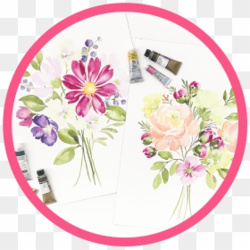 Learn How To Quickly Create Breathtaking Watercolor, HD Png Download - watercolor floral wreath png