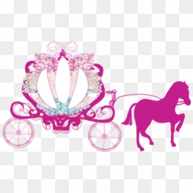 Carriage Cinderella Horse And Buggy Clip Art - Pink Princess Horse And Carriage, HD Png Download - princess carriage png