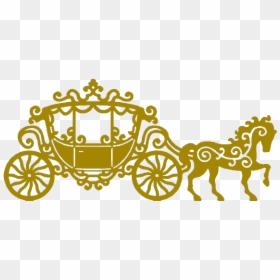 Cinderella Carriage Silhouette Png, Transparent Png - princess carriage png
