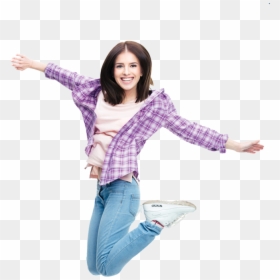 Girl, HD Png Download - girl jumping png
