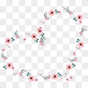#heart #hearts #floral #flores #flower #flowers - Flowers In A Circle Png, Transparent Png - floral heart png