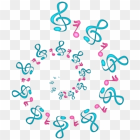 #mq #blue #pink #music #notes #note - Circle, HD Png Download - blue music note png