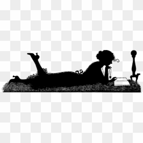 Silhouette, HD Png Download - woman reading png