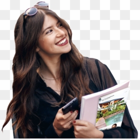 Girl, HD Png Download - woman reading png