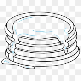 How To Draw Pancakes - Drawing Of A Pancake, HD Png Download - stack of pancakes png