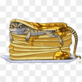 Just A Stack Of Pancakes Covered In Syrup - Bearded Dragon Pancake, HD Png Download - stack of pancakes png