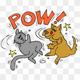 Cartoon Fighting Cliparts - Cat And Dog Fighting Clipart, HD Png Download - cartoon bone png