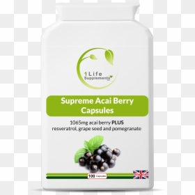 Supreme Acai Berry Capsules, Acai Berries, Acai Berry - Bilberry, HD Png Download - acai berry png