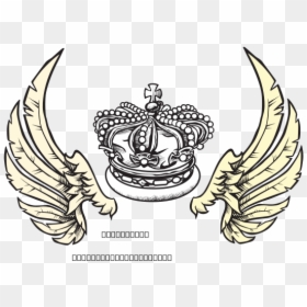 Crown And Wings Herolday Elements Svg Clip Arts - Danish Zehen Tattoo Design, HD Png Download - hand drawn crown png
