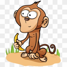 Monkey, HD Png Download - banana cartoon png