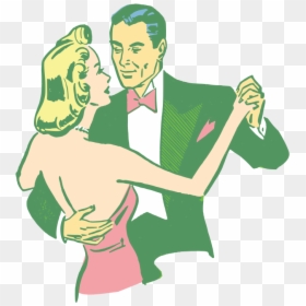 Dancing Couple Colorized - Dancing Retro Couple Drawing, HD Png Download - dance couple png