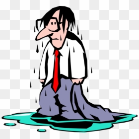 Vector Illustration Of Rain Soaked Businessman Proves - Wet Clipart Png, Transparent Png - businessman vector png