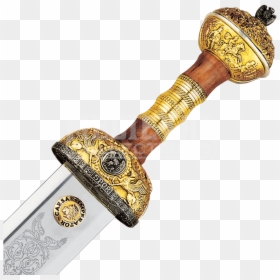 Gold Julius Caesar Sword - Sword Roman Png, Transparent Png - gold sword png