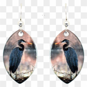 Earrings, HD Png Download - blue heron png