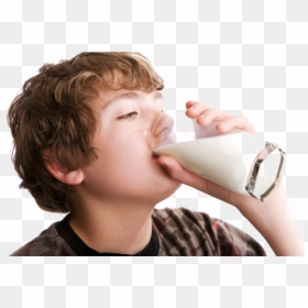 Drinking Milk Png Pic - Drinking Glass Of Milk, Transparent Png - milk.png