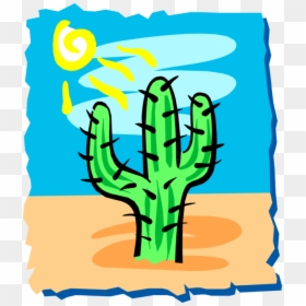 Vector Illustration Of Desert Vegetation Succulent, HD Png Download - desert bushes png