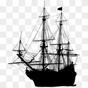 Ship Silhouette - Transparent Pirate Ship Png, Png Download - ship silhouette png