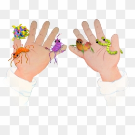 Germ Clipart Scrub Hand - Animated Hands With Germs, HD Png Download - like hand png